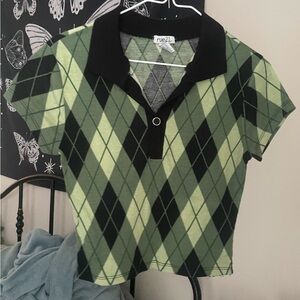 Rue21 Kids Polo with Green Argyle Design